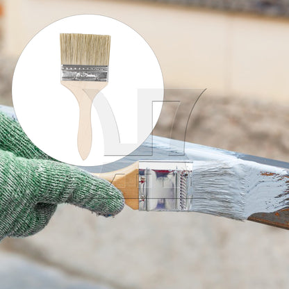 BQLZR 3 inch Wood color Paint Chip Brushes with Natural Thin Wooden Handle