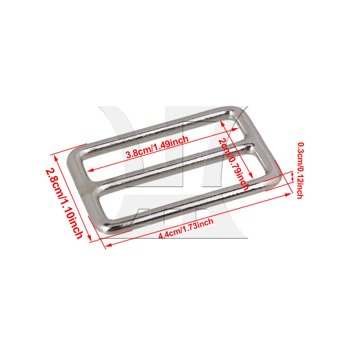 BQLZR 1pc Metal Tri-Glide Slides Buckle 3.8cm Silver for Luggage Handbags