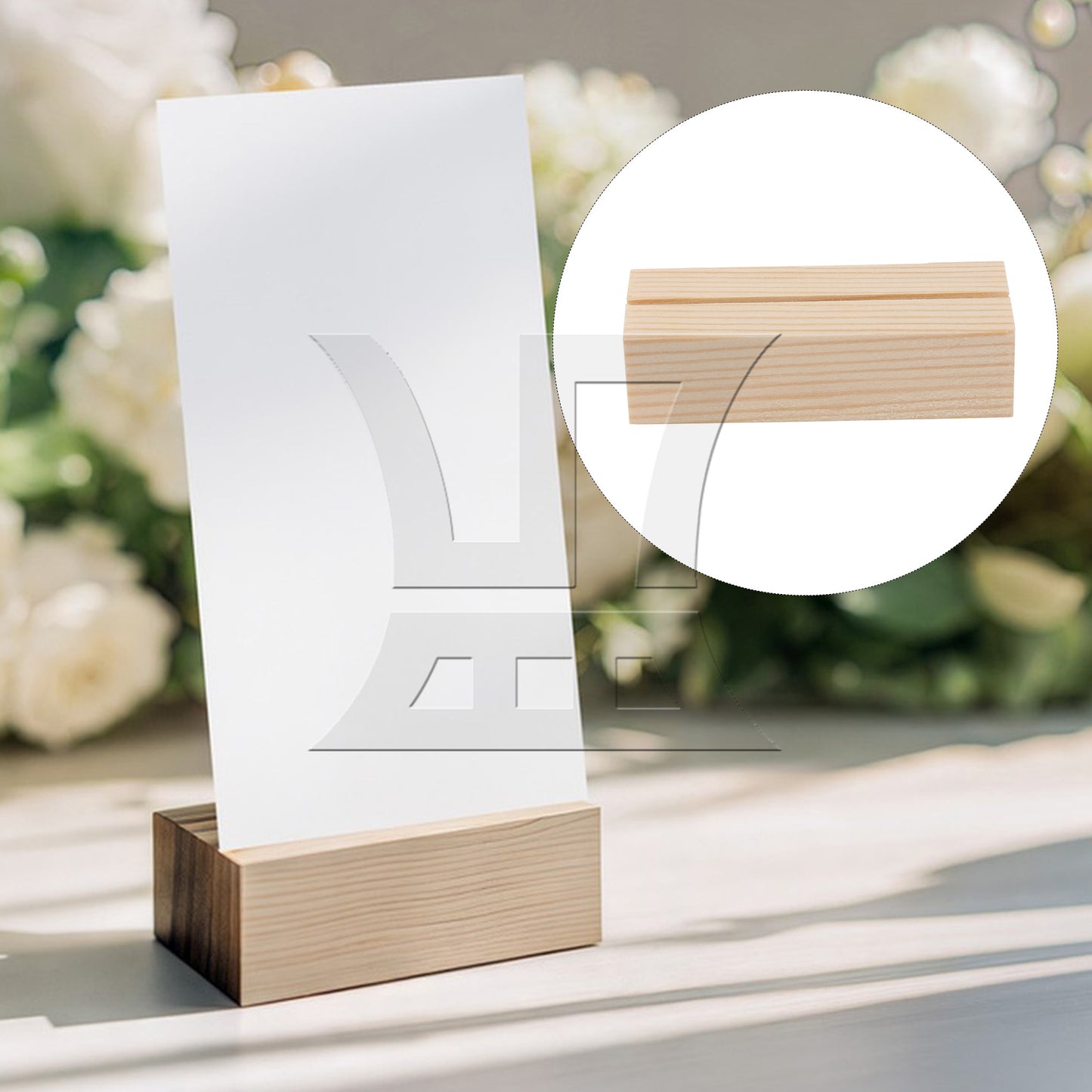 BQLZR Wood Card Holder for Home Photo and Picture Stand 2.75" x 1.06" x 0.71"