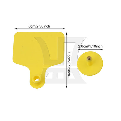 BQLZR 1pc Cow Ear Sign 6cm x 7.3cm Yellow for farm ranches