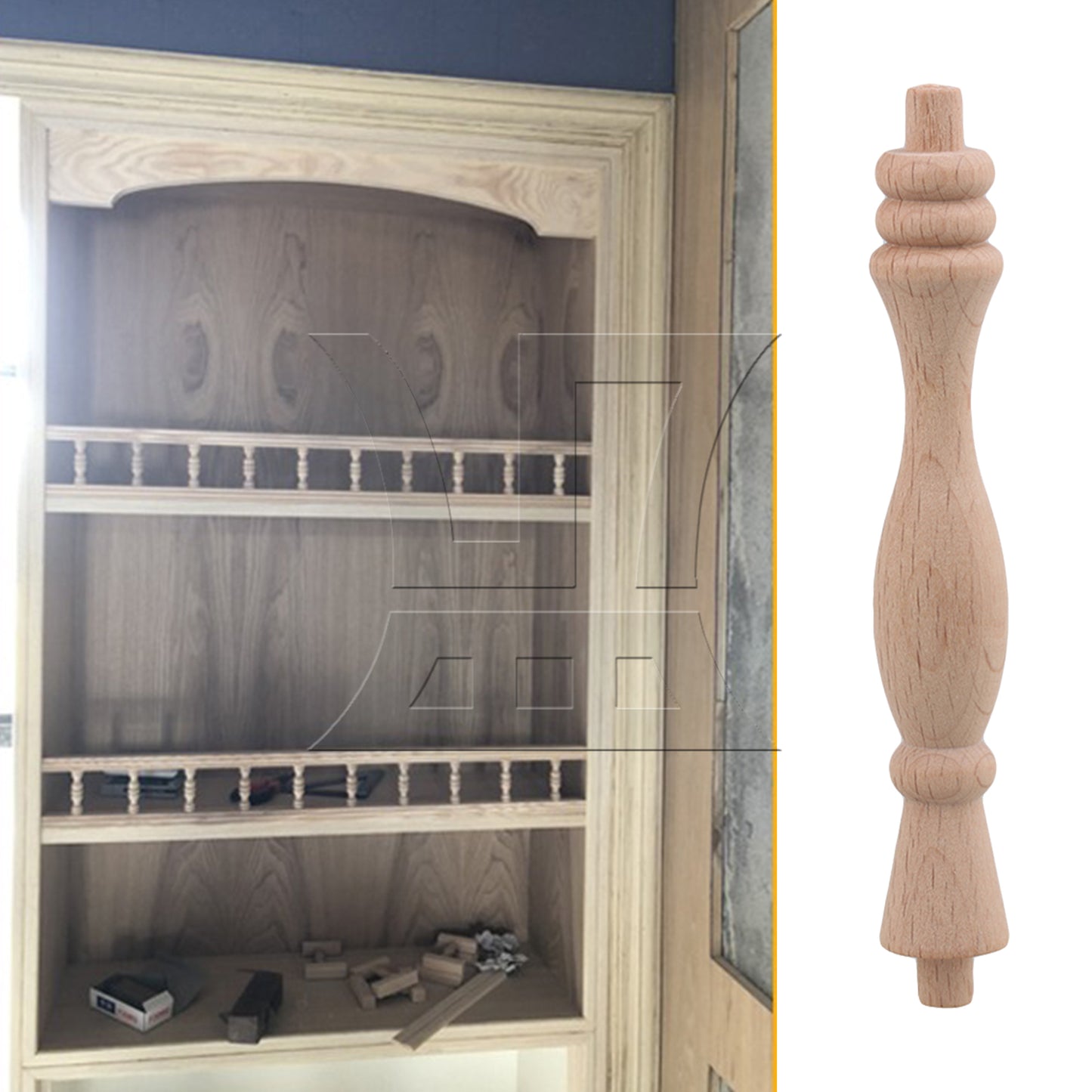 BQLZR Wooden Baluster Spindles Cabinet Accessories 5.31 inch for Furniture