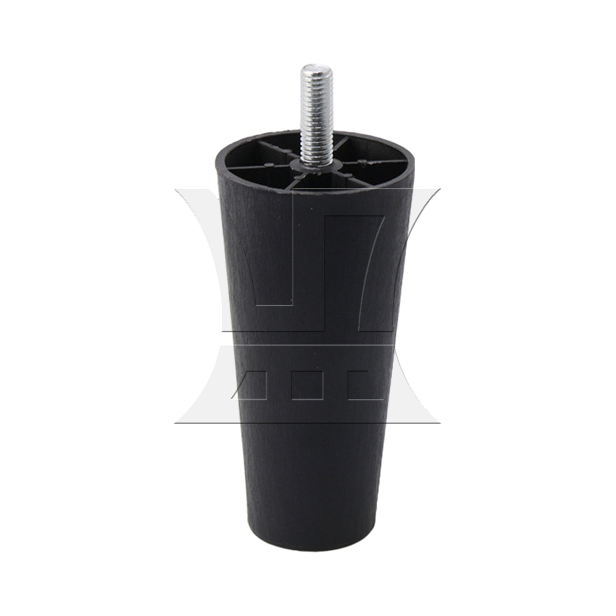 BQLZR 1pc Plastic Cylinder Sofa Foot With Screw 60x38x120mm Black Machine Electrical Plastic Foot Mat
