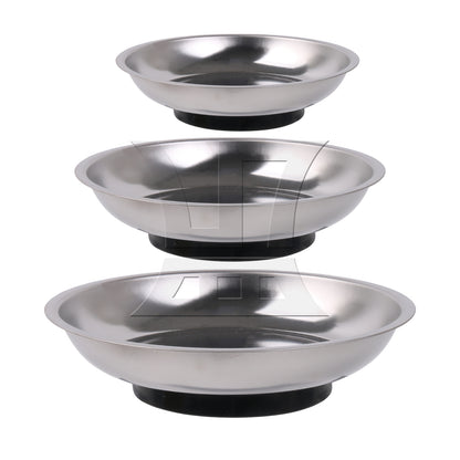 BQLZR 3 Piece Round Magnetic Parts Tray for Socket Screw & Nuts 3 inch 4 inch 6 inch