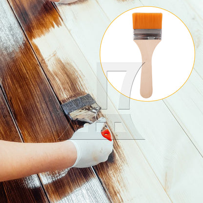 BQLZR Flat Paint Brush w/ Thin Wood Handle for Painting Furniture 2.5 Inch Yellow