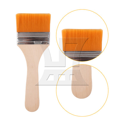 BQLZR Flat Paint Brush w/ Thin Wood Handle for Painting Furniture 2.5 Inch Yellow