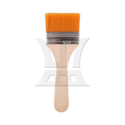 BQLZR Flat Paint Brush w/ Thin Wood Handle for Painting Furniture 2.5 Inch Yellow