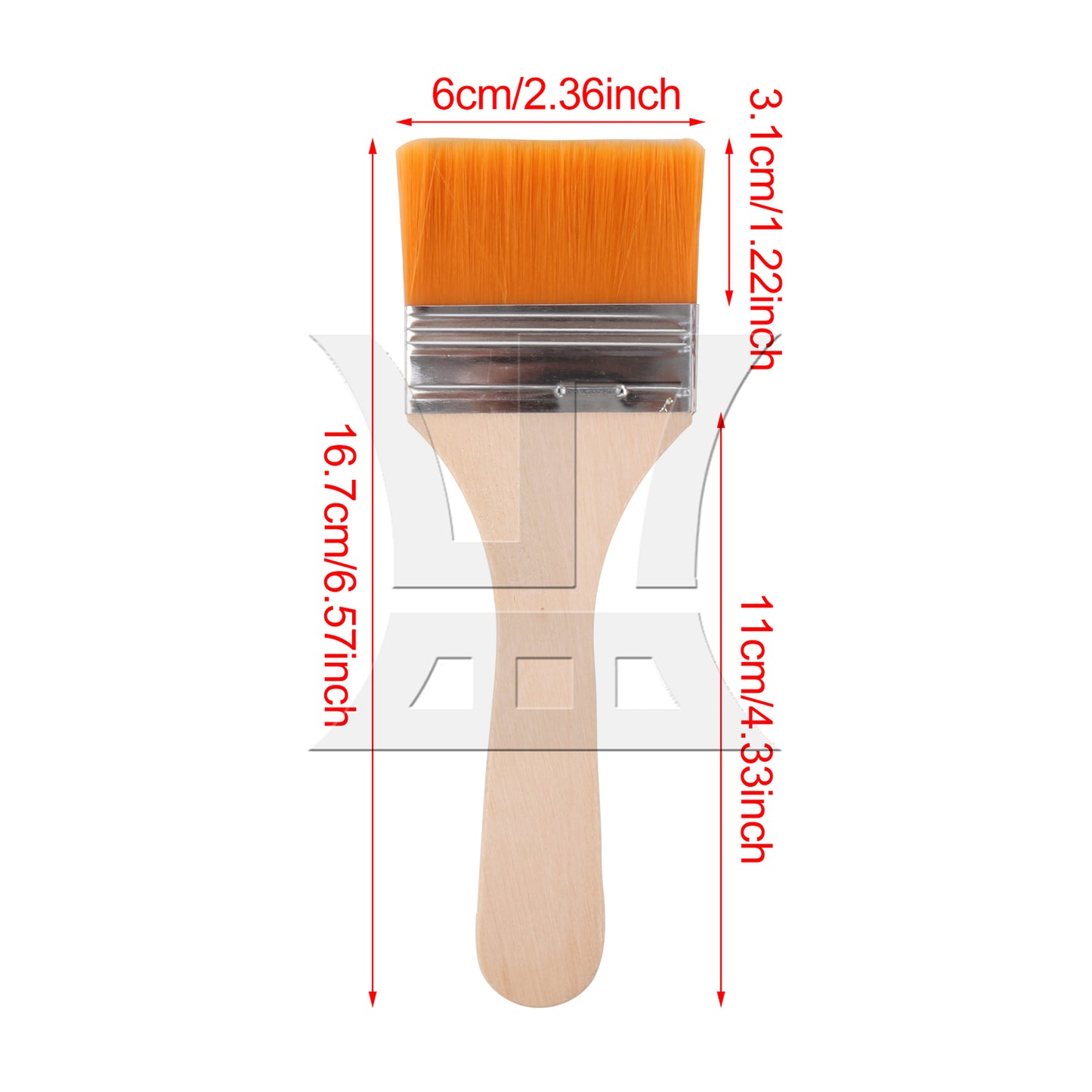 BQLZR Flat Paint Brush w/ Thin Wood Handle for Painting Furniture 2.5 Inch Yellow