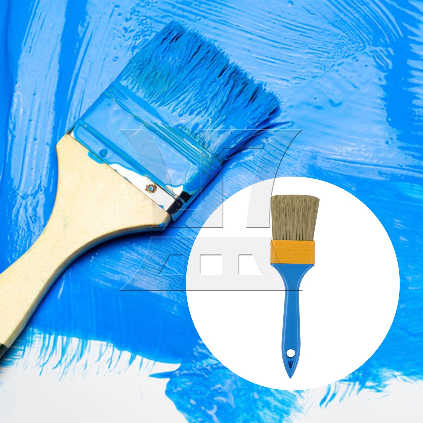 BQLZR Professional Paint Brush for Acrylic Decoration 2" with Blue Plastic Handle