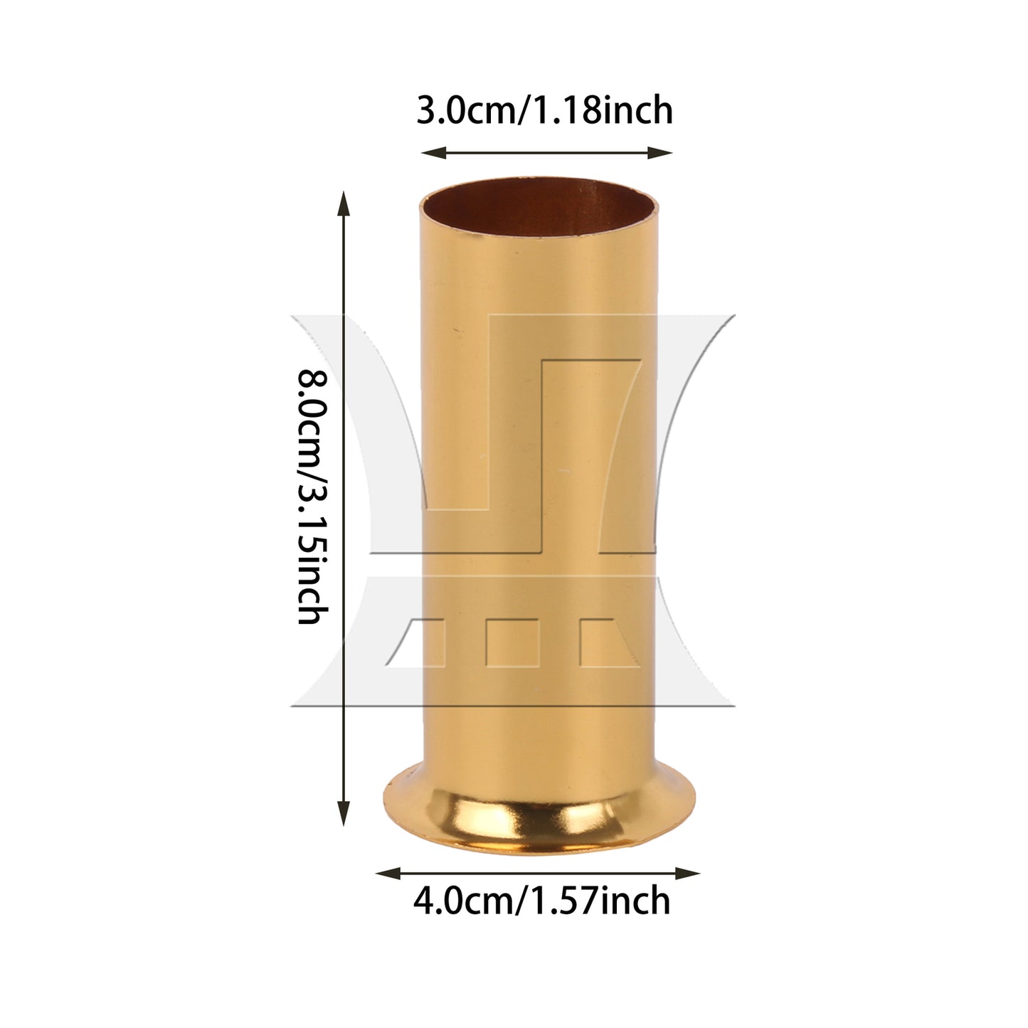 BQLZR 4 Pieces E14 Chandelier Socket Sleeves 3.15" Tall x 1.18" Diameter Gold Set
