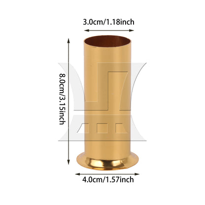 BQLZR 4 Pieces E14 Chandelier Socket Sleeves 3.15" Tall x 1.18" Diameter Gold Set