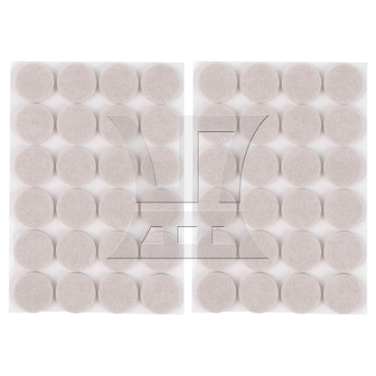 BQLZR 48 Pieces Beige Furniture Feet Felt Pad 0.98inch Diameter Self Adhesive Set