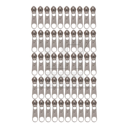 BQLZR 50 Pieces Zipper Sliders Replacement #3 for Bags Luggages Purses Repair Silver