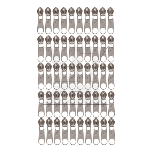 BQLZR 50 Pieces Zipper Sliders Replacement #3 for Bags Luggages Purses Repair Silver