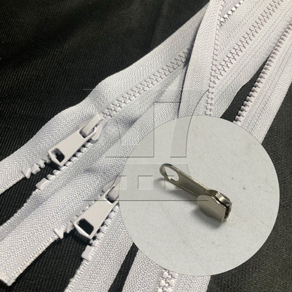 BQLZR 50 Pieces Zipper Sliders Replacement #3 for Bags Luggages Purses Repair Silver