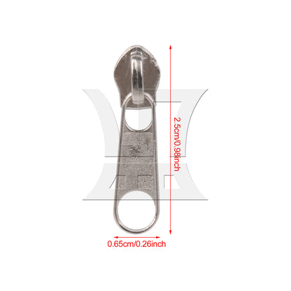 BQLZR 50 Pieces Zipper Sliders Replacement #3 for Bags Luggages Purses Repair Silver