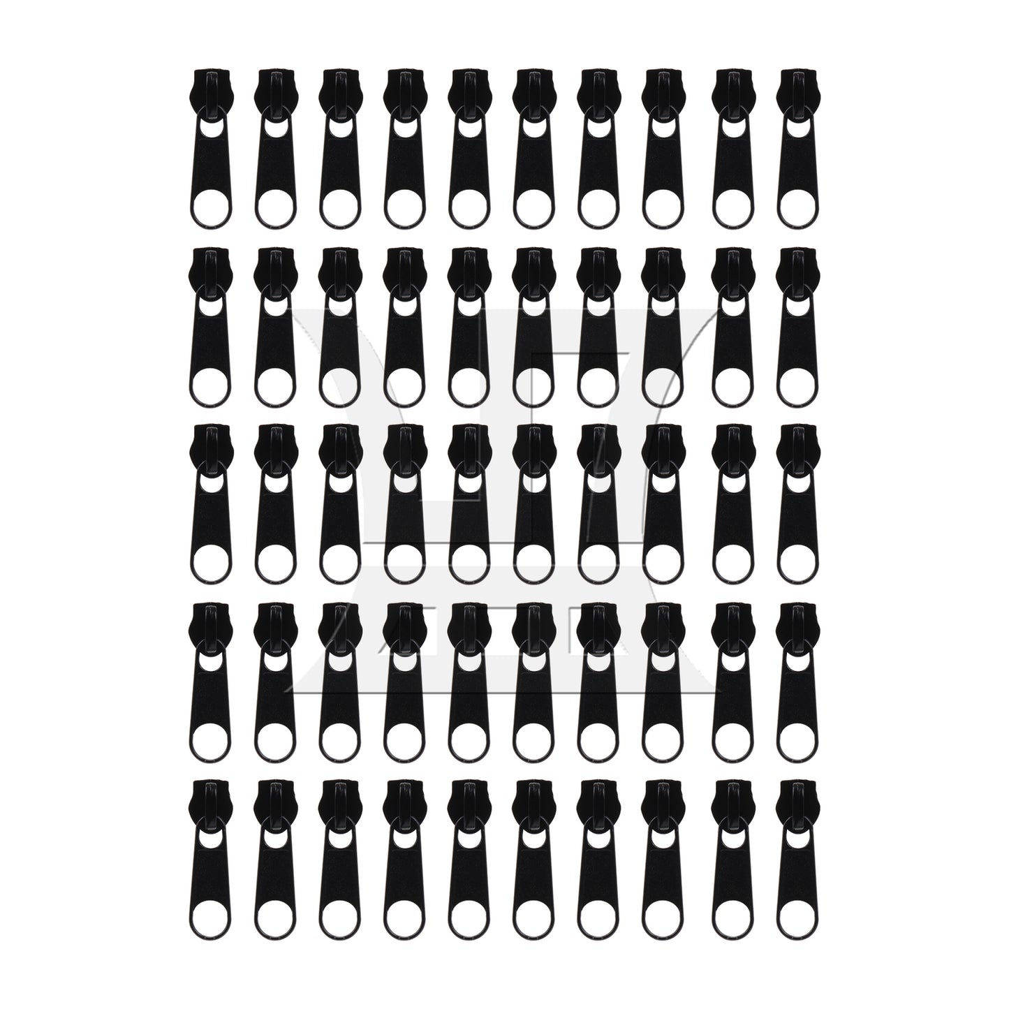 BQLZR 50 Pieces Black #5 Nylon Coil Zippers Sliders for DIY Sewing 35 x 9.5mm Set