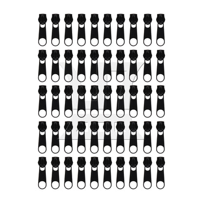BQLZR 50 Pieces Black #5 Nylon Coil Zippers Sliders for DIY Sewing 35 x 9.5mm Set