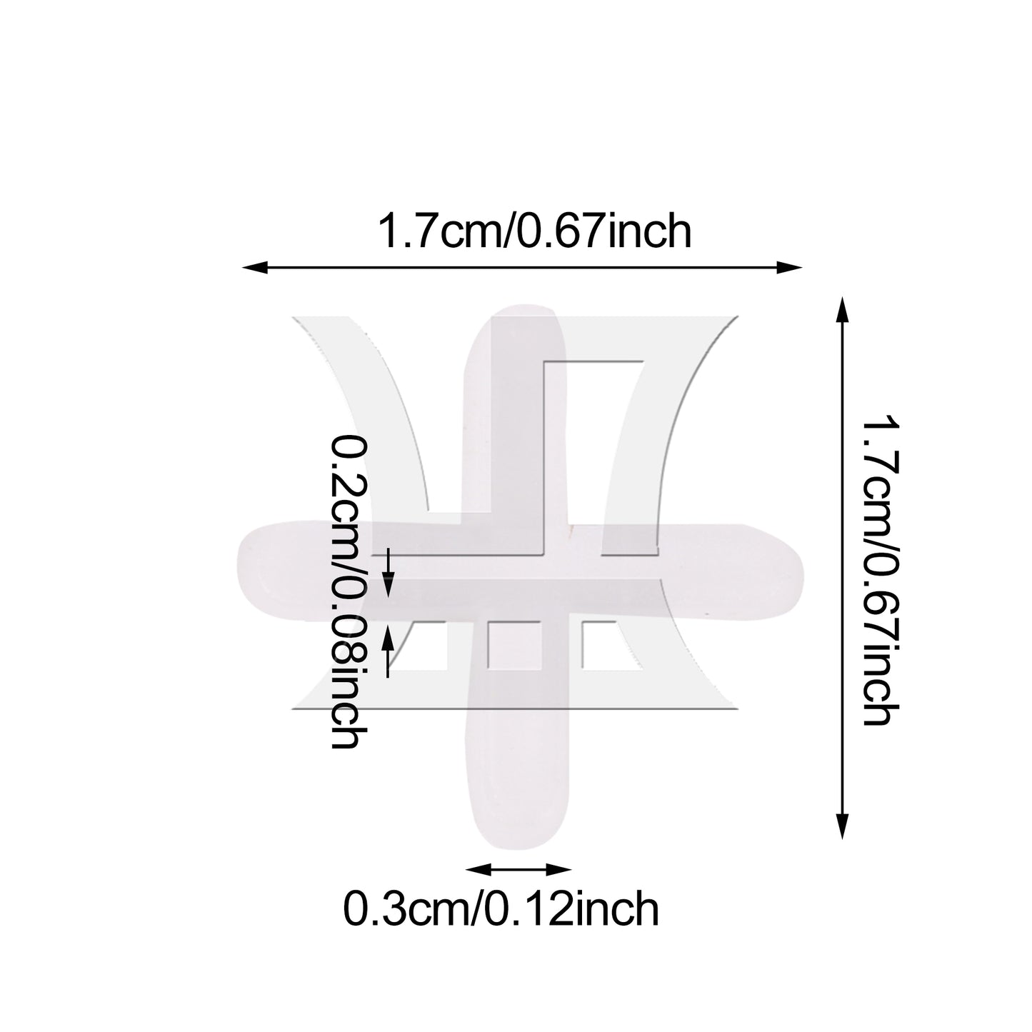 BQLZR 500 Pieces Ceramic Tile Plastic Leveler Spacers Shim 1/8 Inches Width White