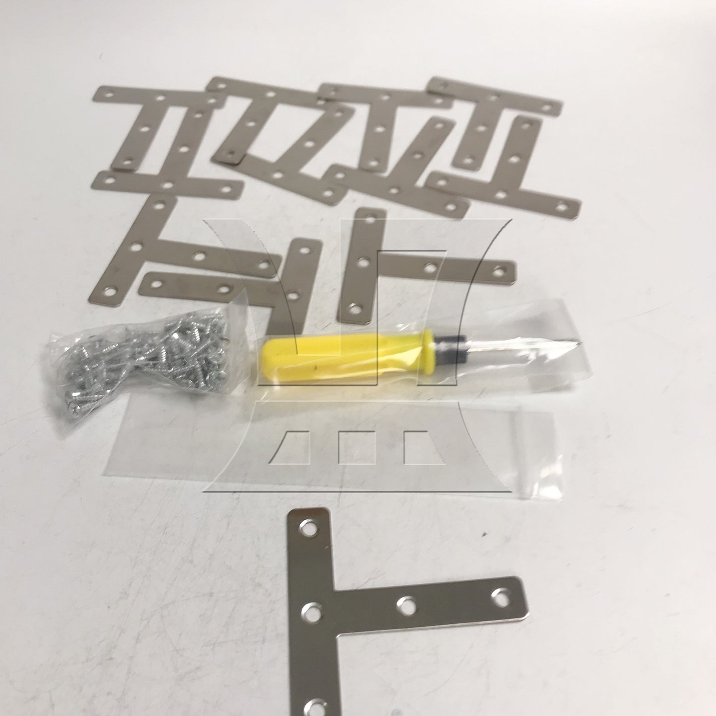 BQLZR T Shape Bracket Corner Brace 80x80mm for Cabinet Silver w/ Screws Pack of 12