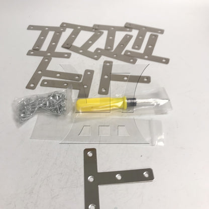 BQLZR T Shape Bracket Corner Brace 80x80mm for Cabinet Silver w/ Screws Pack of 12