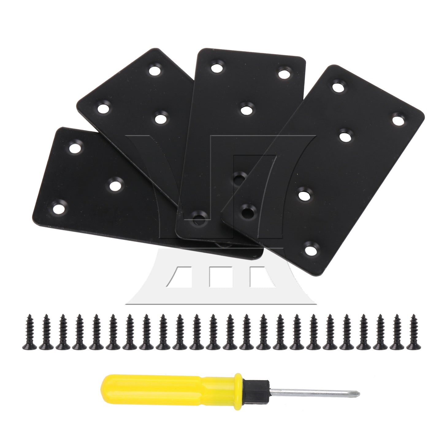 BQLZR 4 Pieces Metal Flat Straight Mending Plates for Sofa Table Chair 4"x2" Black