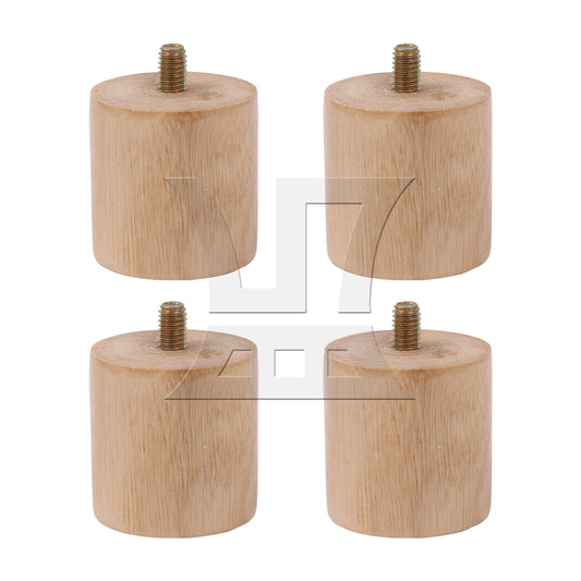 BQLZR 4 Pieces Wood Cabinet Feet Furniture Legs 5/16" Thread Dia 1.73 x 1.73 Inch