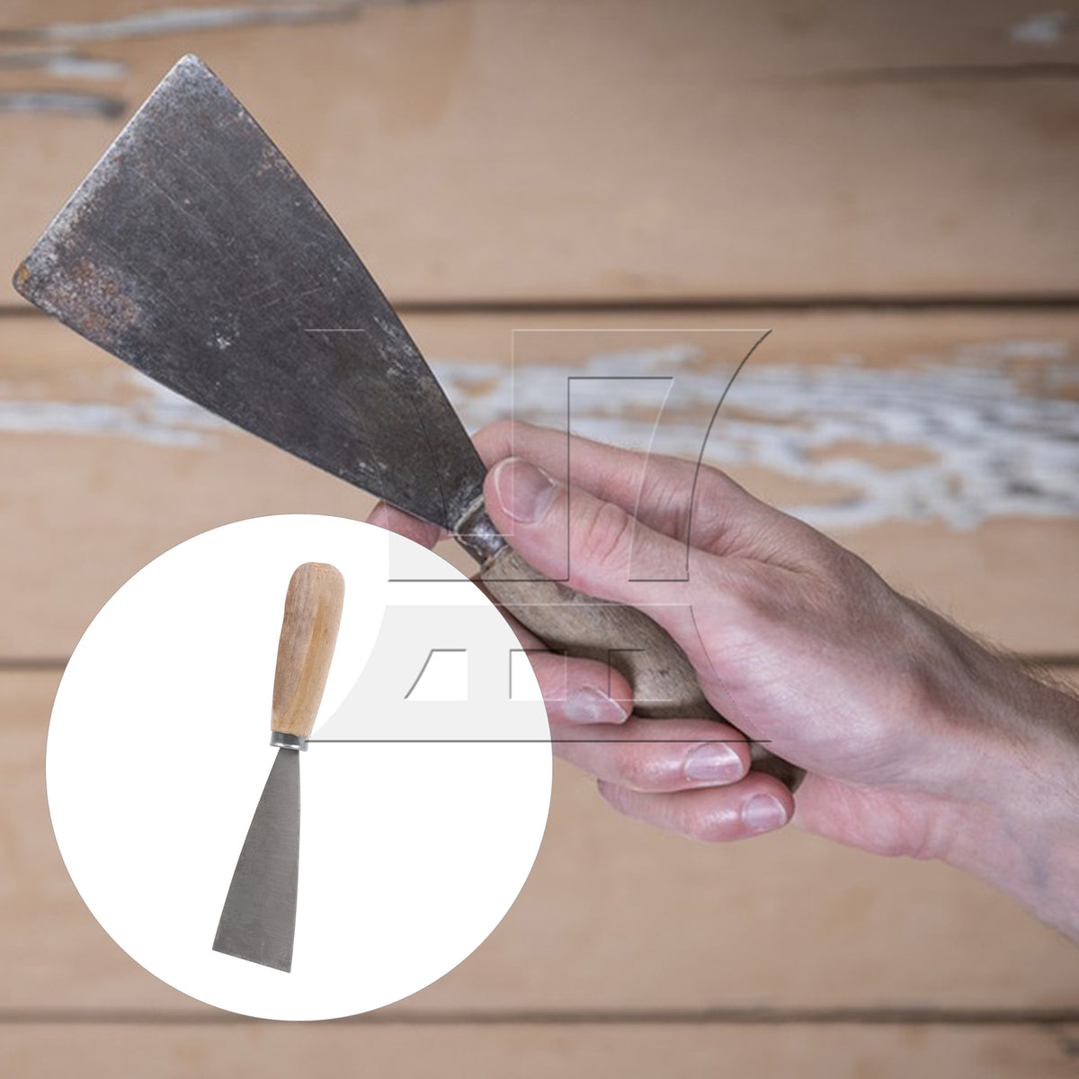 BQLZR Carbide Gasket Scrapper Tool for Drywall Finishing 2 Inch with Wooden Handle