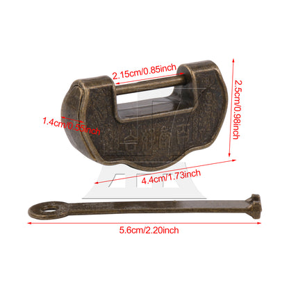BQLZR Vintage Antique Chinese Lock for Drawer Ingot Shape 1.73 x 0.55 x 0.98 Inch