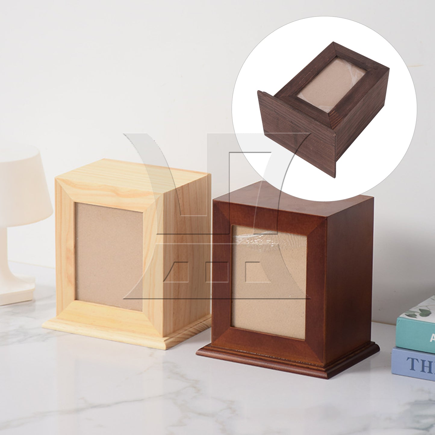 BQLZR Black-Brown Wooden Pet Urn Ashes Keepsake Memorial Box 5.51" x 4.13" x 6.69"