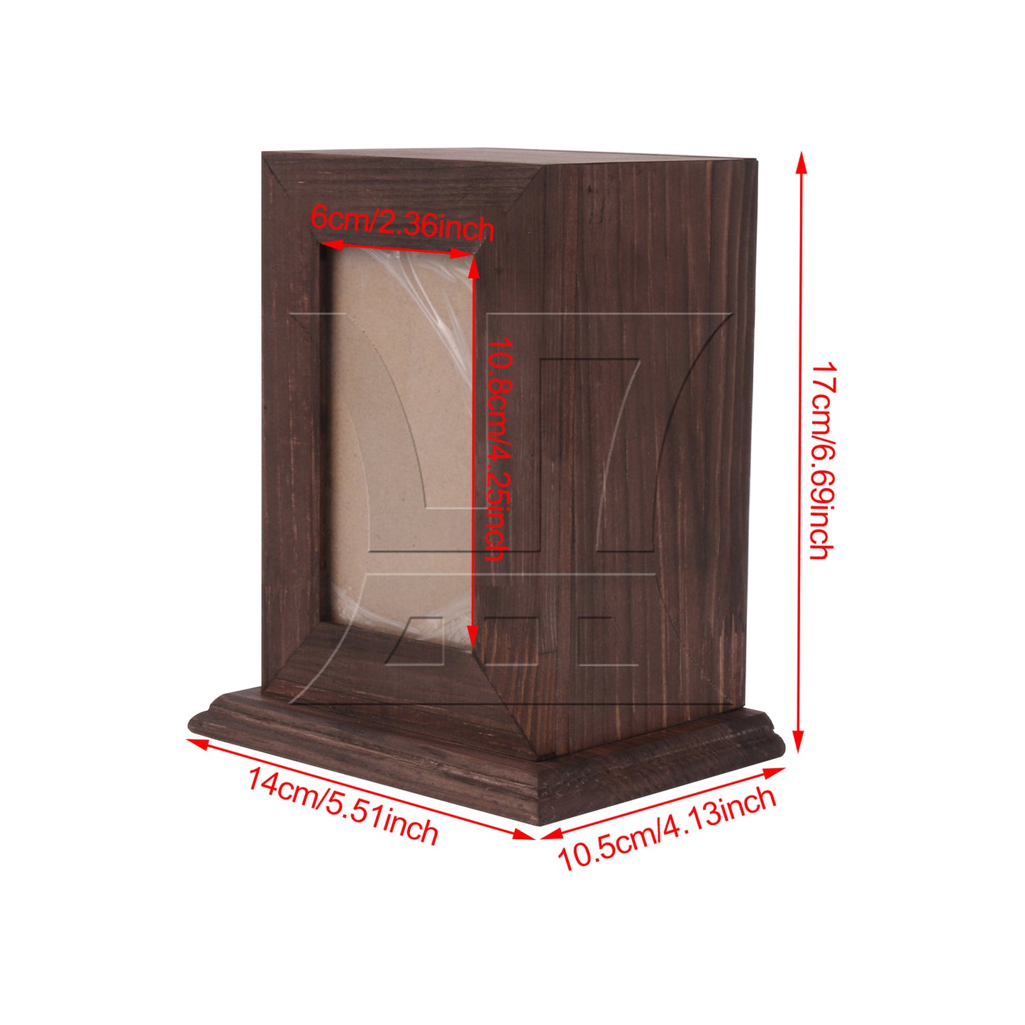 BQLZR Black-Brown Wooden Pet Urn Ashes Keepsake Memorial Box 5.51" x 4.13" x 6.69"