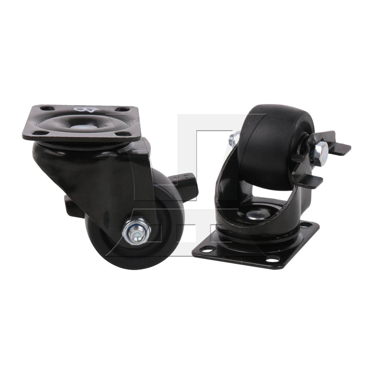 BQLZR 4 Pieces Swivel Casters 2" Replacement Wheels Black with Brakes for Home DIY