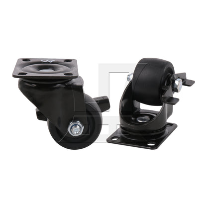 BQLZR 4 Pieces Swivel Casters 2" Replacement Wheels Black with Brakes for Home DIY
