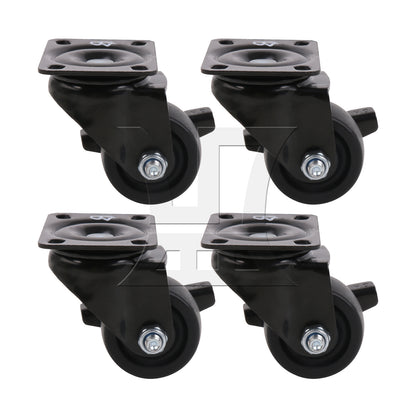 BQLZR 4 Pieces Swivel Casters 2" Replacement Wheels Black with Brakes for Home DIY