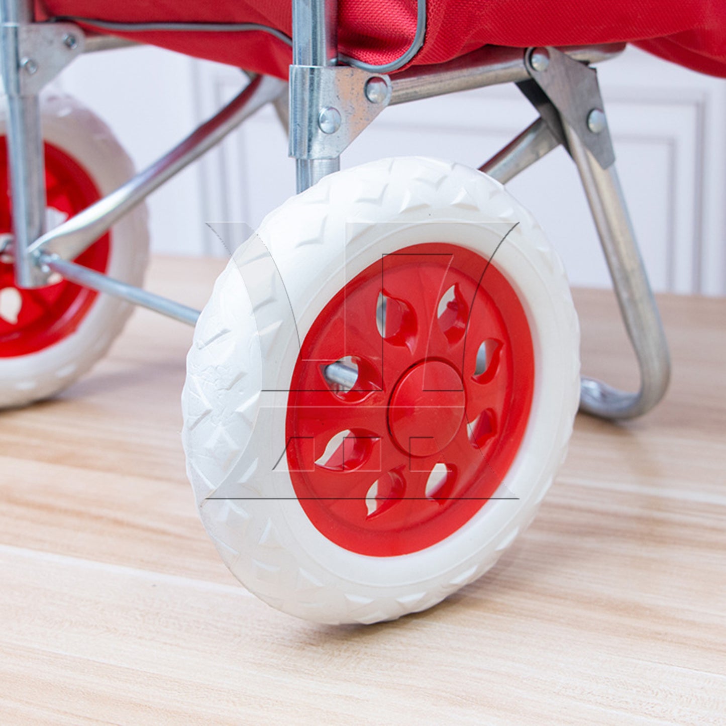 BQLZR 2 Pieces Shopping Cart Wheels 160mm Dia Plastic Core Foam Trolley Wheel Red