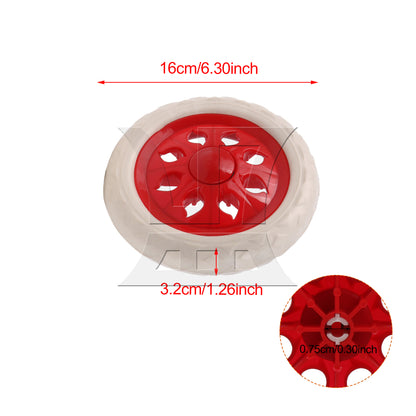 BQLZR 2 Pieces Shopping Cart Wheels 160mm Dia Plastic Core Foam Trolley Wheel Red