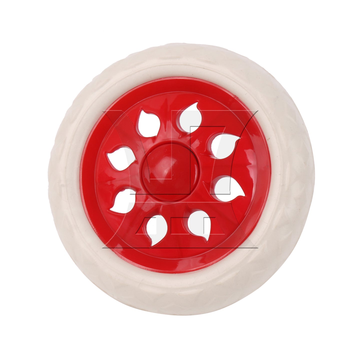 BQLZR 2 Pieces Shopping Cart Wheels 160mm Dia Plastic Core Foam Trolley Wheel Red