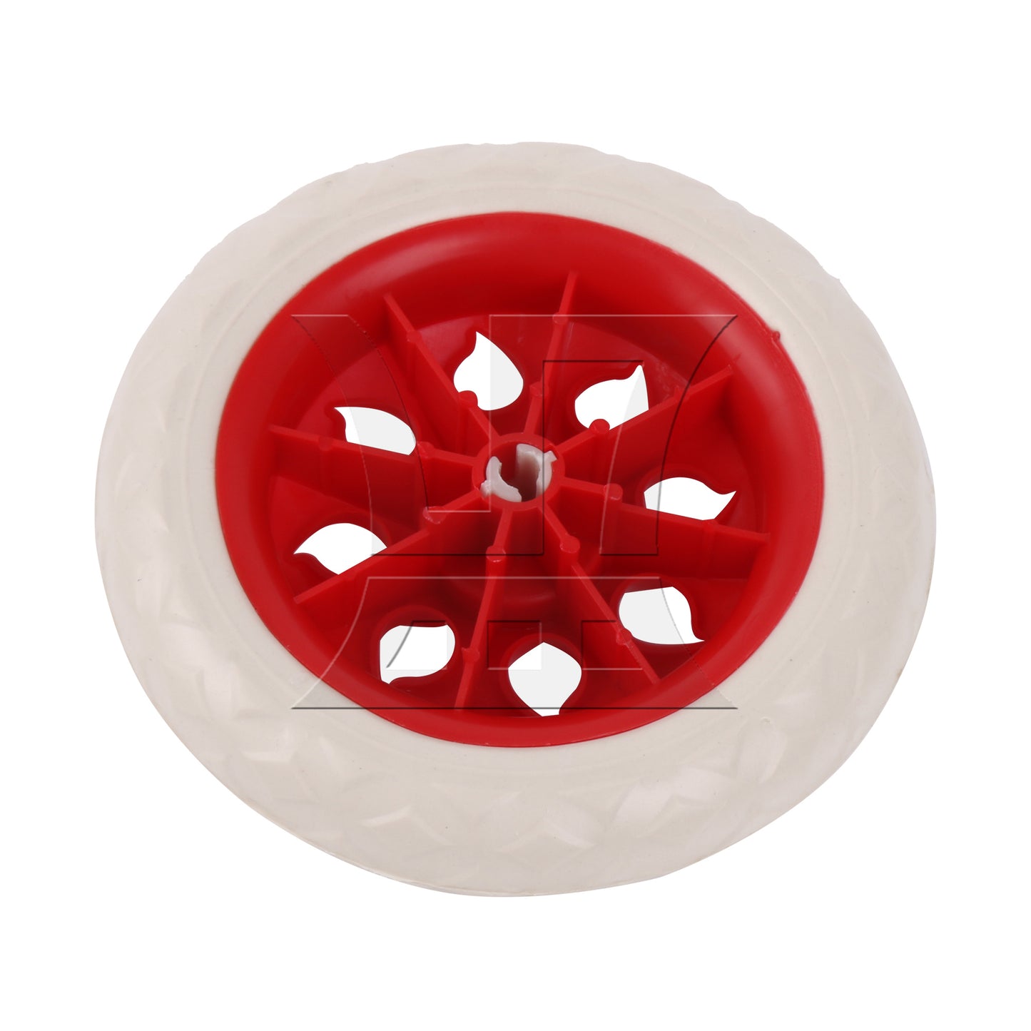 BQLZR 2 Pieces Shopping Cart Wheels 160mm Dia Plastic Core Foam Trolley Wheel Red