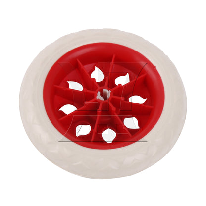 BQLZR 2 Pieces Shopping Cart Wheels 160mm Dia Plastic Core Foam Trolley Wheel Red