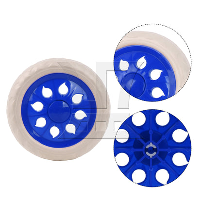 BQLZR 2 Pieces Plastic Trolley Wheels 160mm Diameter Load Capacity 22-33 Lbs Blue