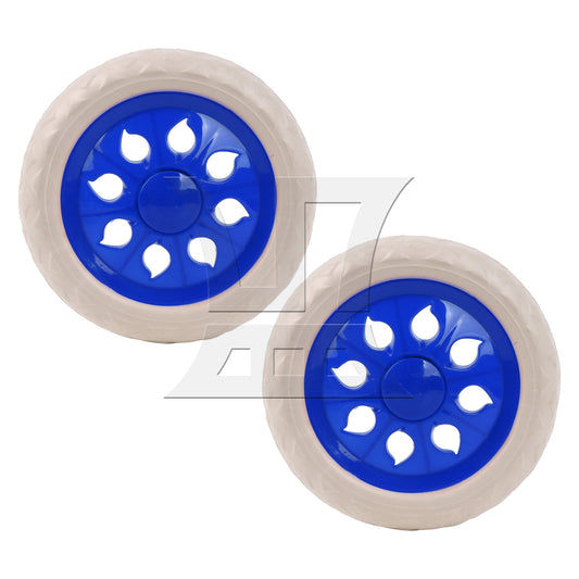 BQLZR 2 Pieces Plastic Trolley Wheels 160mm Diameter Load Capacity 22-33 Lbs Blue