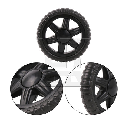 BQLZR 2 Pieces Shopping Cart Wheels 135mm Diameter Rubber Core Foaming Wheel Black