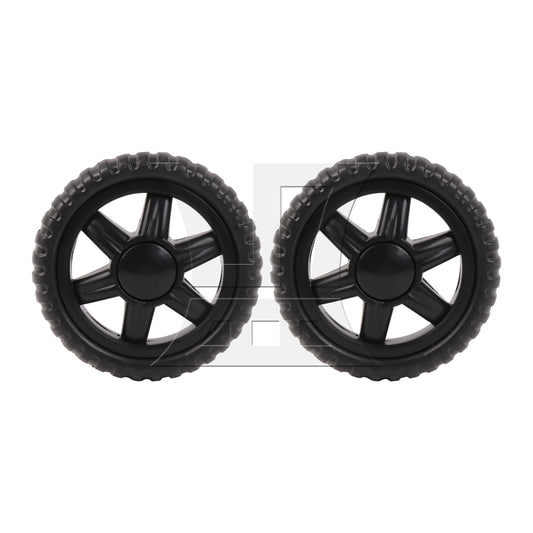 BQLZR 2 Pieces Shopping Cart Wheels 135mm Diameter Rubber Core Foaming Wheel Black