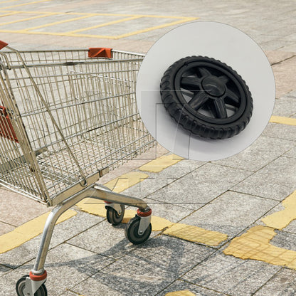 BQLZR 2 Pieces Shopping Cart Wheels 135mm Diameter Rubber Core Foaming Wheel Black