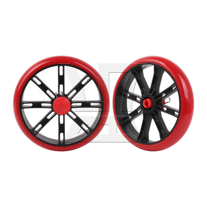 BQLZR 2 Pcs Shopping Cart Wheels 6 Inch Diameter PU Tires Trolley Bearings Wheel Red