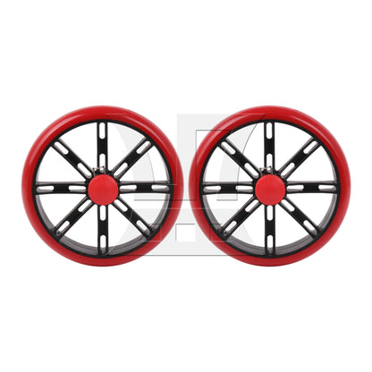 BQLZR 2 Pcs Shopping Cart Wheels 6 Inch Diameter PU Tires Trolley Bearings Wheel Red