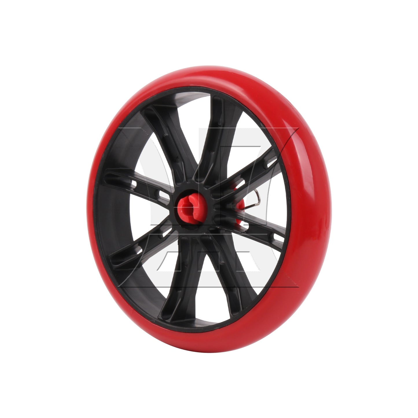 BQLZR 2 Pcs Shopping Cart Wheels 6 Inch Diameter PU Tires Trolley Bearings Wheel Red