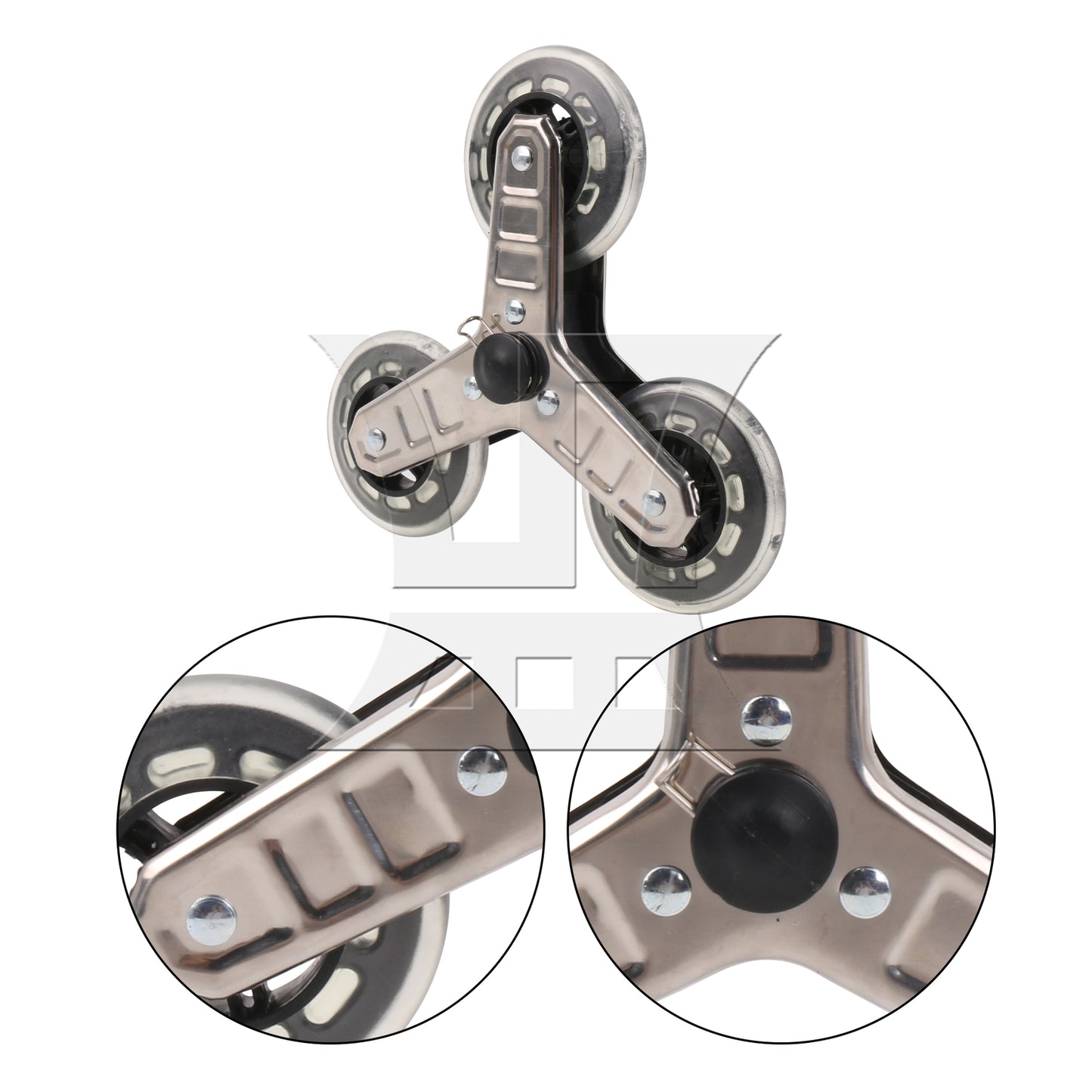 BQLZR Shopping Cart Stair Climbing Wheel Tri-Wheels Replacement 8" Silver Pack of 2