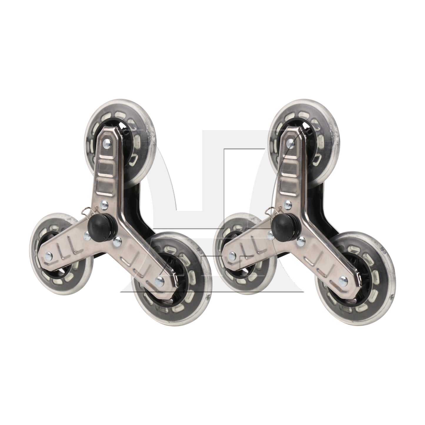 BQLZR Shopping Cart Stair Climbing Wheel Tri-Wheels Replacement 8" Silver Pack of 2