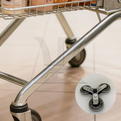 BQLZR Shopping Cart Stair Climbing Wheel Tri-Wheels Replacement 8" Silver Pack of 2