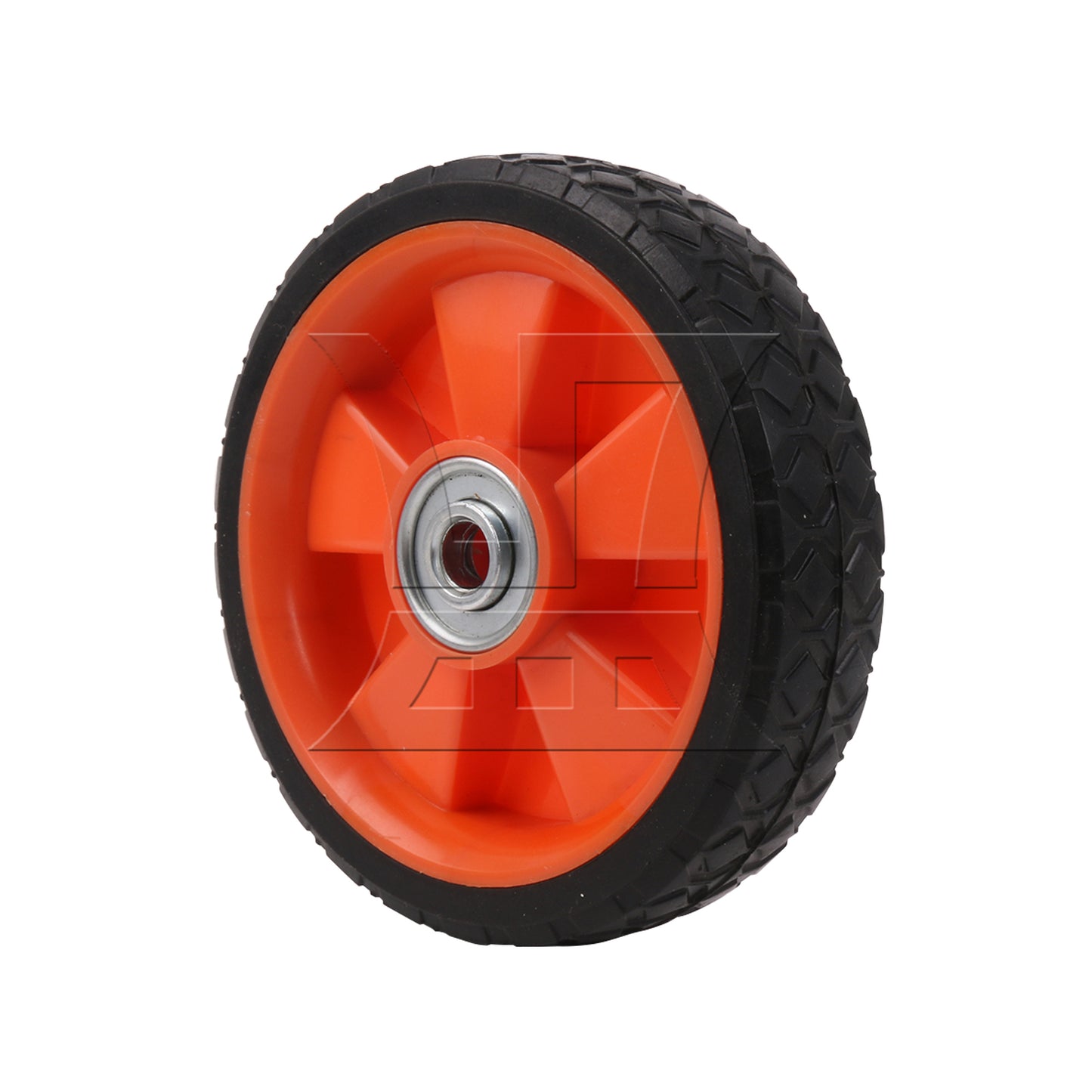 BQLZR Rubber Hand Truck Wheel for Cart Power Washer 6" Dia 0.5" Bore Black Orange
